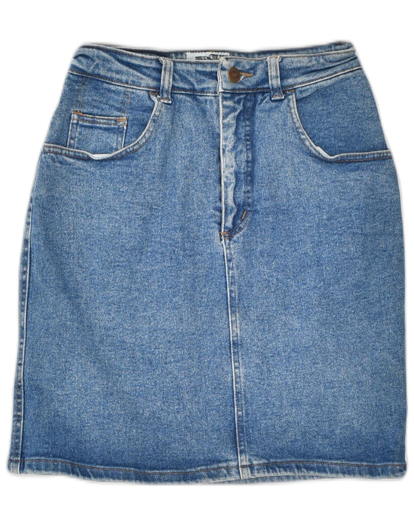 UNIFORM Womens Denim Skirt IT 44 Medium W26 Blue Cotton | Vintage | Thrift | Second-Hand | Used Clothing | Messina Hembry 