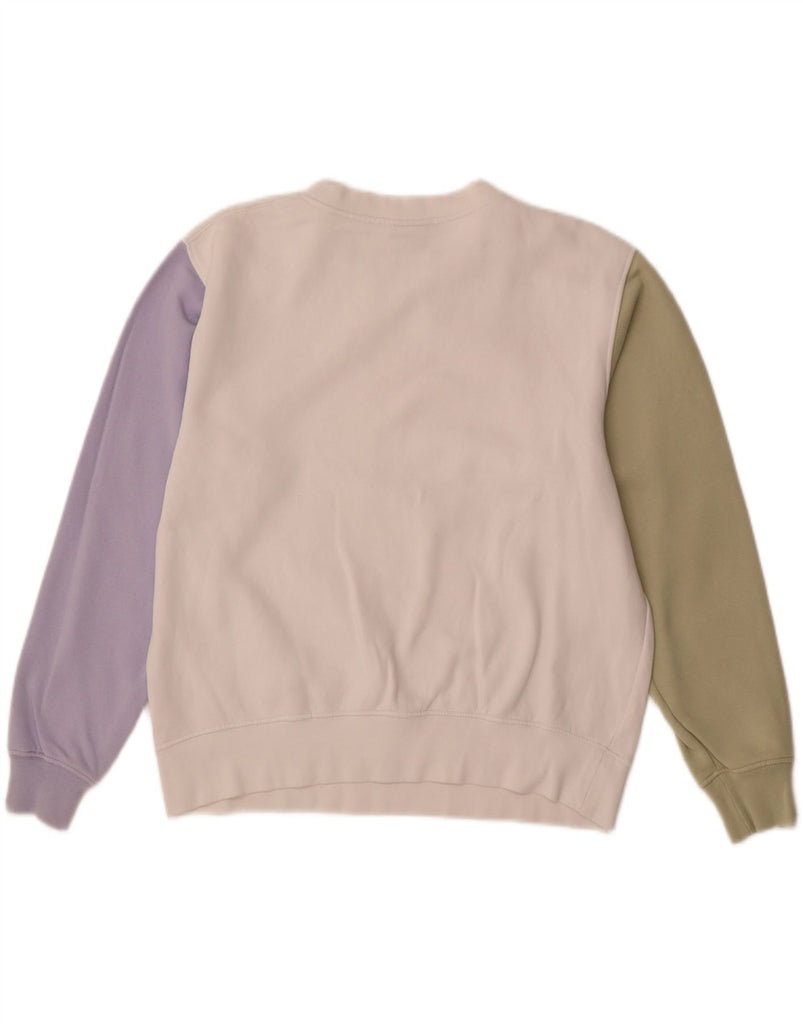 NIKE Womens Oversized Sweatshirt Jumper UK 10 Small Off White Colourblock Vintage Nike and Second-Hand Nike from Messina Hembry 