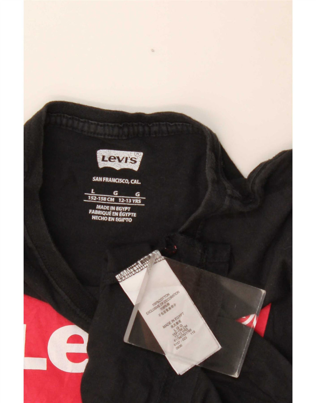 Levi's Boys Graphic T-Shirt Top 12-13 Years Large  Black Cotton