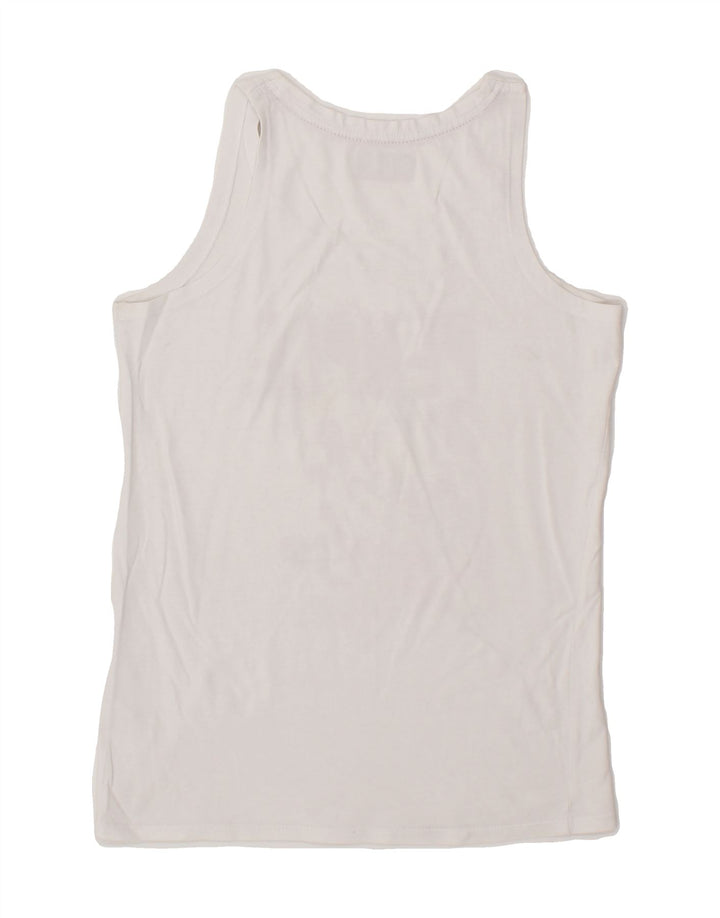 KAPPA Girls Graphic Vest Top 11-12 Years White Vintage Kappa and Second-Hand Kappa from Messina Hembry 