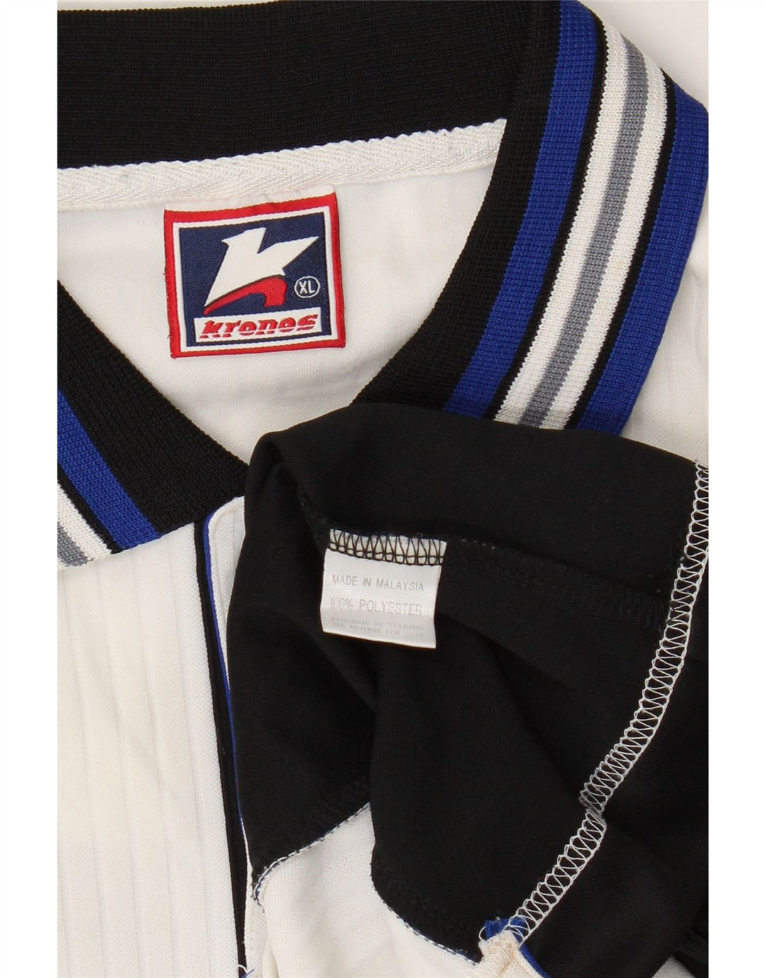 Kronos Mens Graphic Long Sleeve Rugby Polo Shirt XL White Polyester