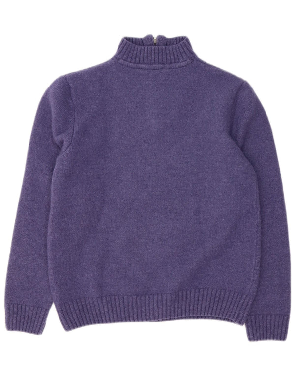 Crew Clothing Mens Zip Neck Jumper Sweater Large Purple Lambswool