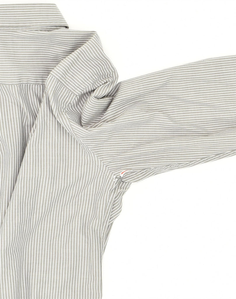 DOCKERS Mens Shirt Medium Grey Striped Cotton | Vintage Dockers | Thrift | Second-Hand Dockers | Used Clothing | Messina Hembry 