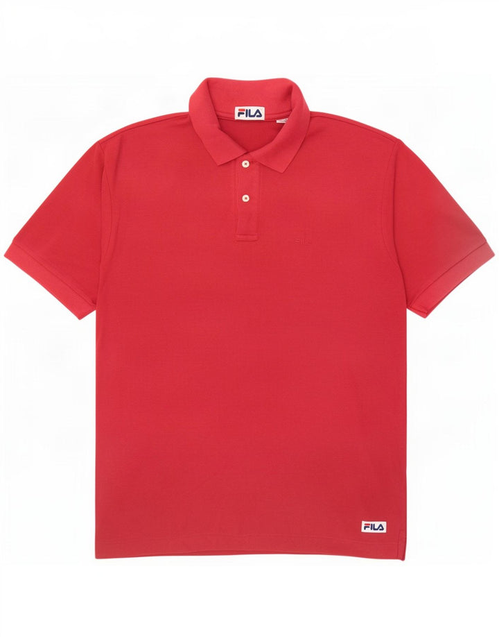 Fila Mens Polo Shirt Medium Pink Cotton