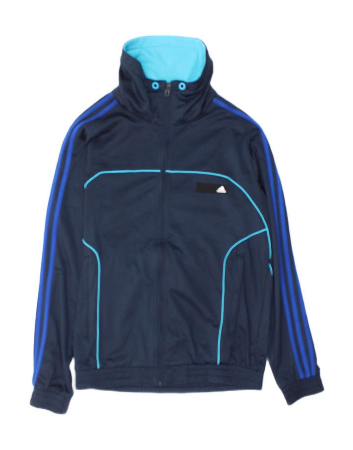 Adidas Mens Tracksuit Top Jacket UK 38/40 Medium Navy Blue Colourblock