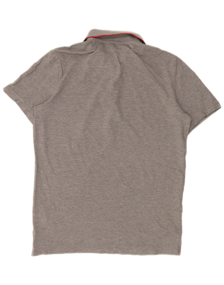 JACK & JONES Mens Polo Shirt Large Grey Cotton