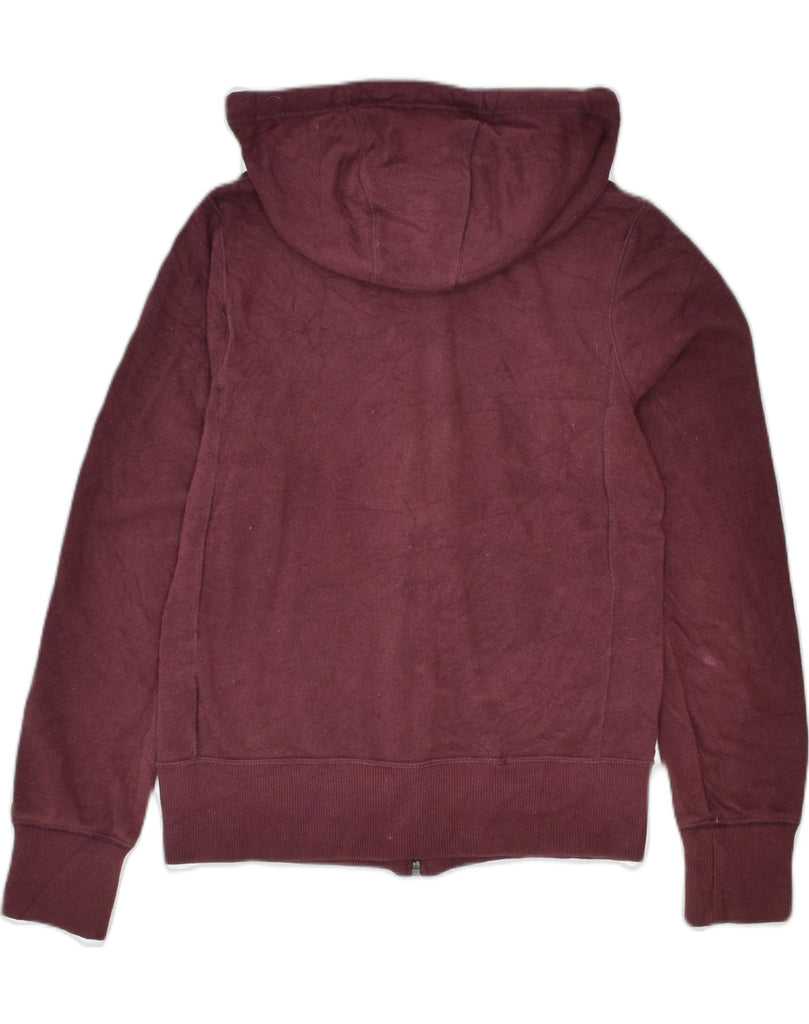 NIKE Womens Zip Hoodie Sweater UK 10 Small Burgundy Cotton | Vintage | Thrift | Second-Hand | Used Clothing | Messina Hembry 