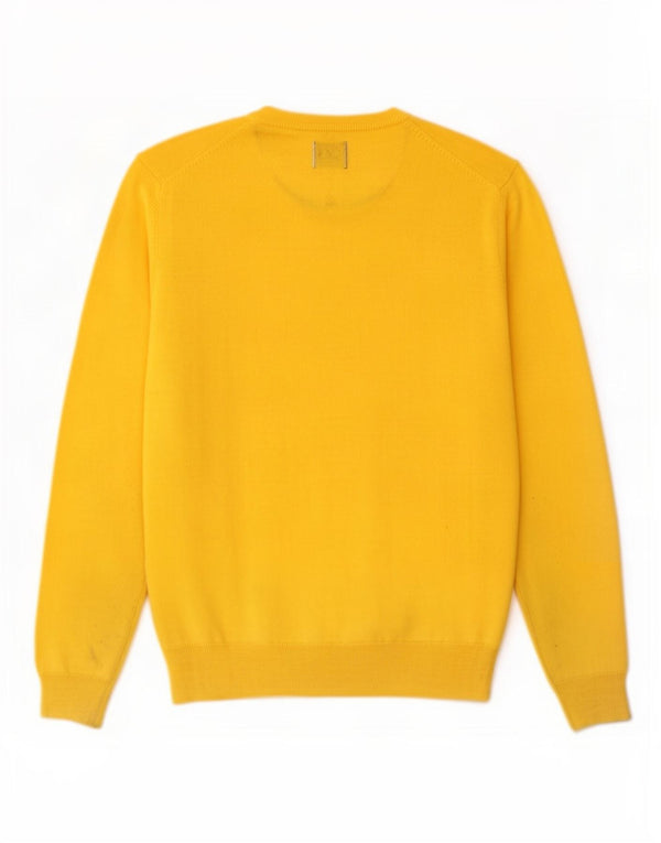 Rifle Mens Crew Neck Jumper Sweater Medium Yellow Acrylic