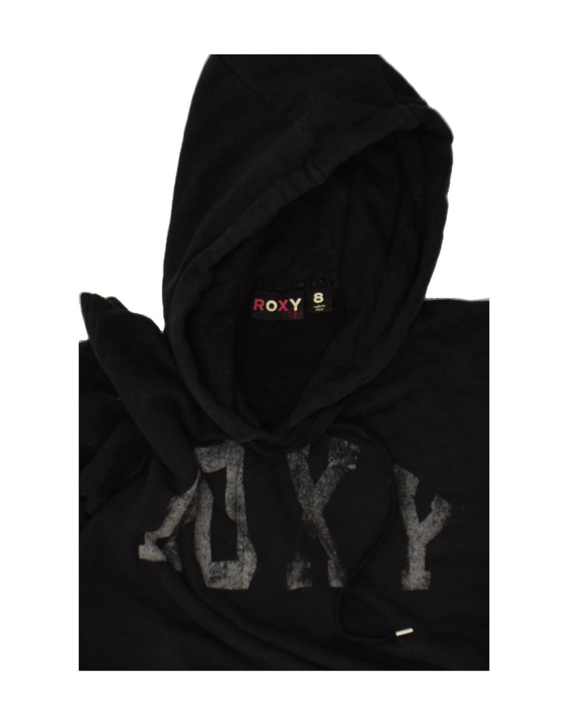 ROXY Womens Graphic Hoodie Jumper US 8 Medium Black | Vintage Roxy | Thrift | Second-Hand Roxy | Used Clothing | Messina Hembry 