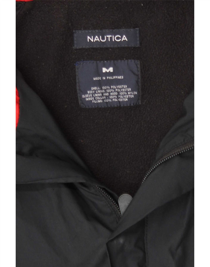 Nautica Mens Hooded Bomber Jacket UK 38 Medium Navy Blue Colourblock