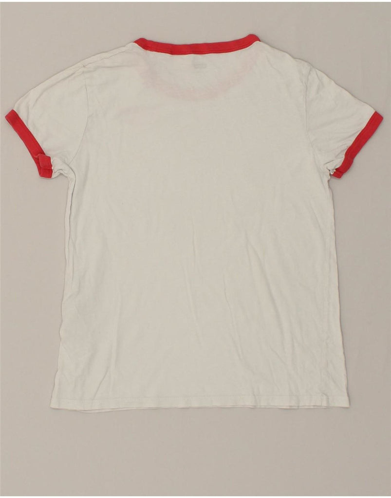 LEVI'S Womens Graphic T-Shirt Top UK 10 Small White Cotton Vintage Levi's and Second-Hand Levi's from Messina Hembry 