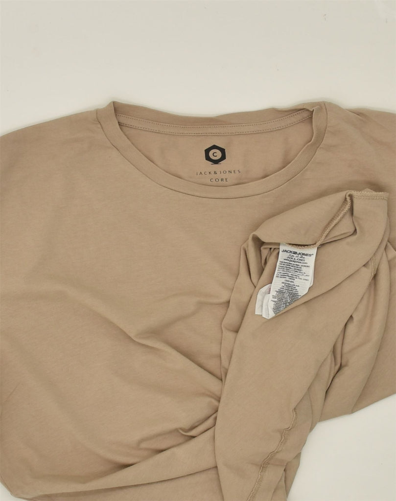 JACK & JONES Mens T-Shirt Top Large Beige Cotton | Vintage Jack & Jones | Thrift | Second-Hand Jack & Jones | Used Clothing | Messina Hembry 