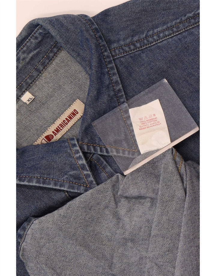 Americanino Mens Denim Shirt XL Blue Cotton