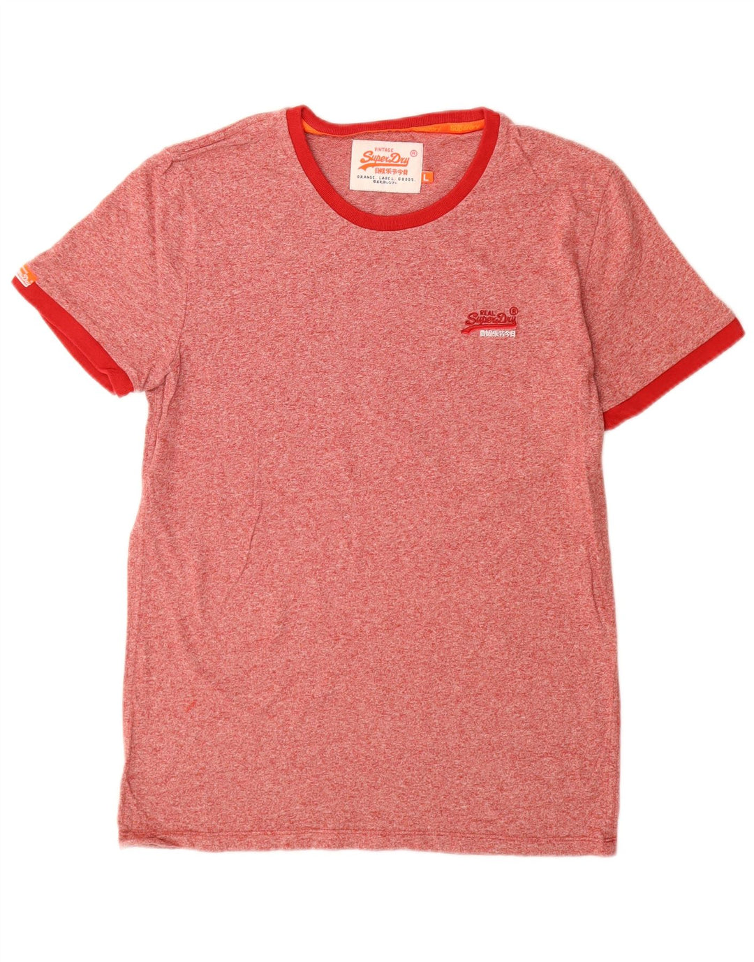 Superdry Mens Graphic T-Shirt Top Large Red Flecked