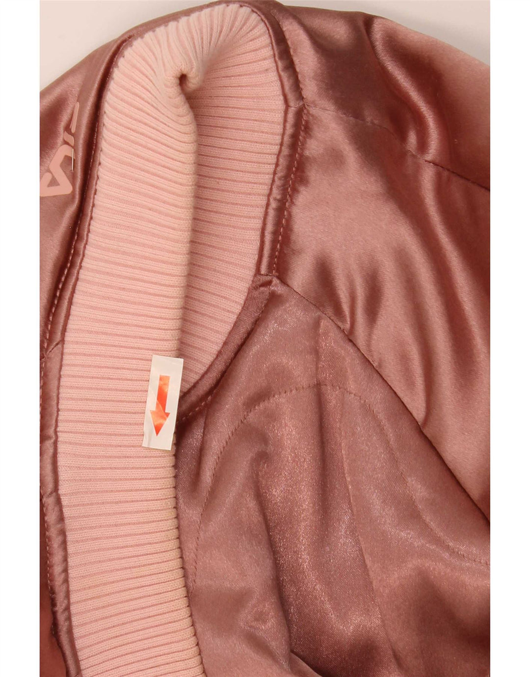Fila Womens Graphic Oversized Bomber Jacket UK 10 Small Pink Polyester