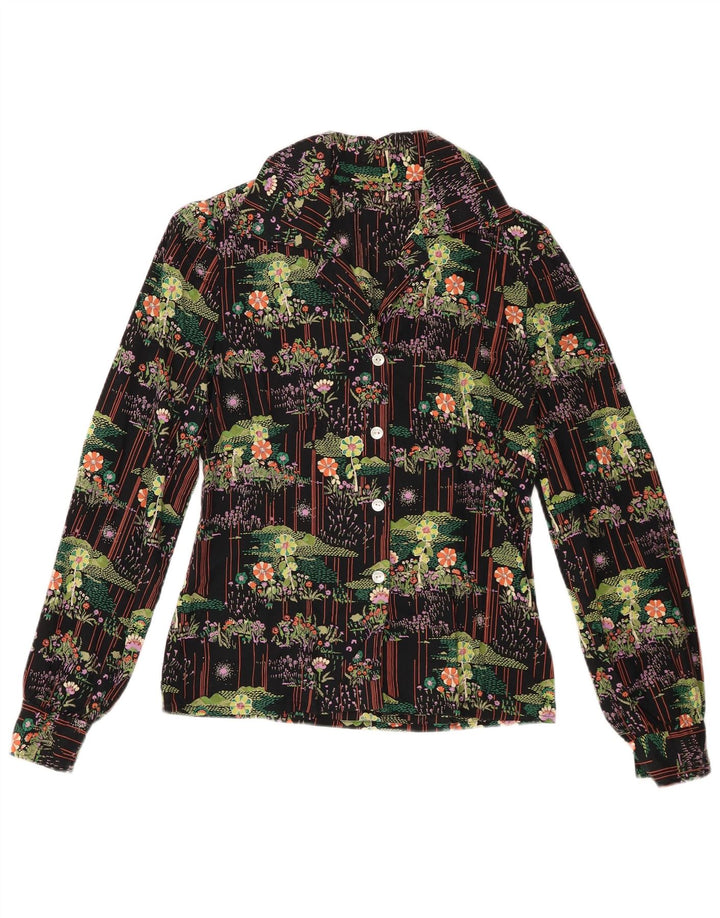 Vintage Womens Novelty Fit Shirt UK 12 Medium Multicoloured Floral