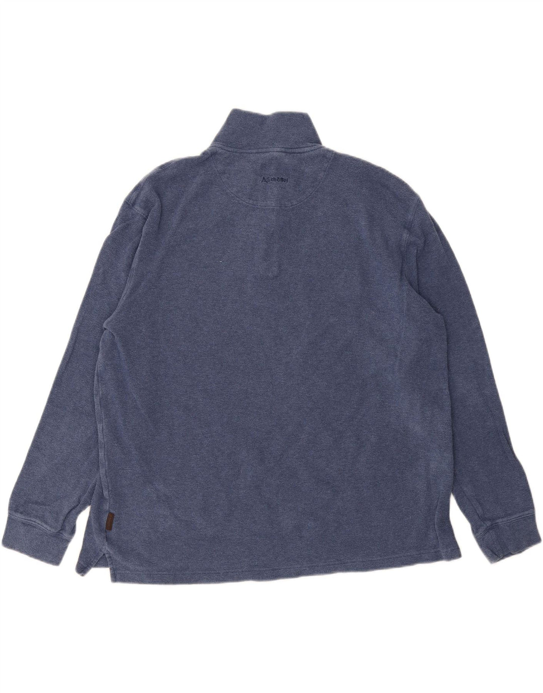 SCHOFFEL Mens Zip Neck Sweatshirt Jumper 2XL Blue Cotton