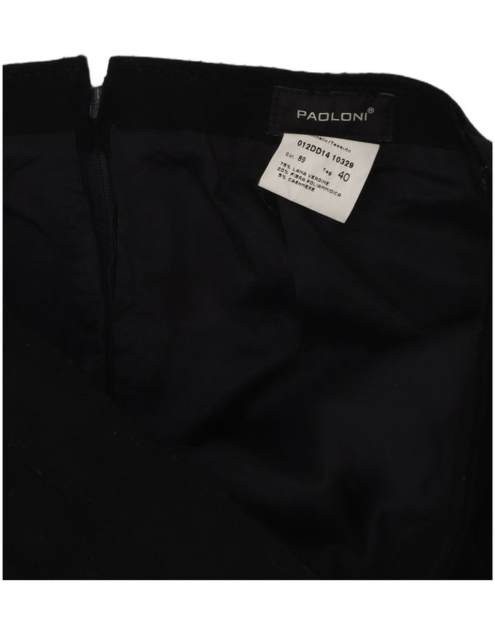 Paoloni Womens Pencil Skirt IT 40 Small W28 Black Virgin Wool