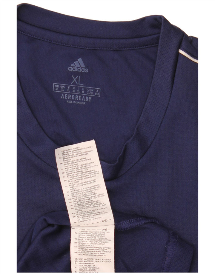 Adidas Mens Aeroready T-Shirt Top XL Navy Blue Polyester