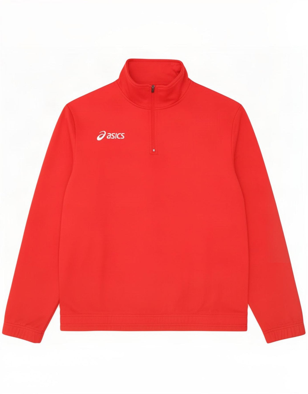 Asics Boys Zip Neck Sweatshirt Jumper 13-14 Years Red Polyester