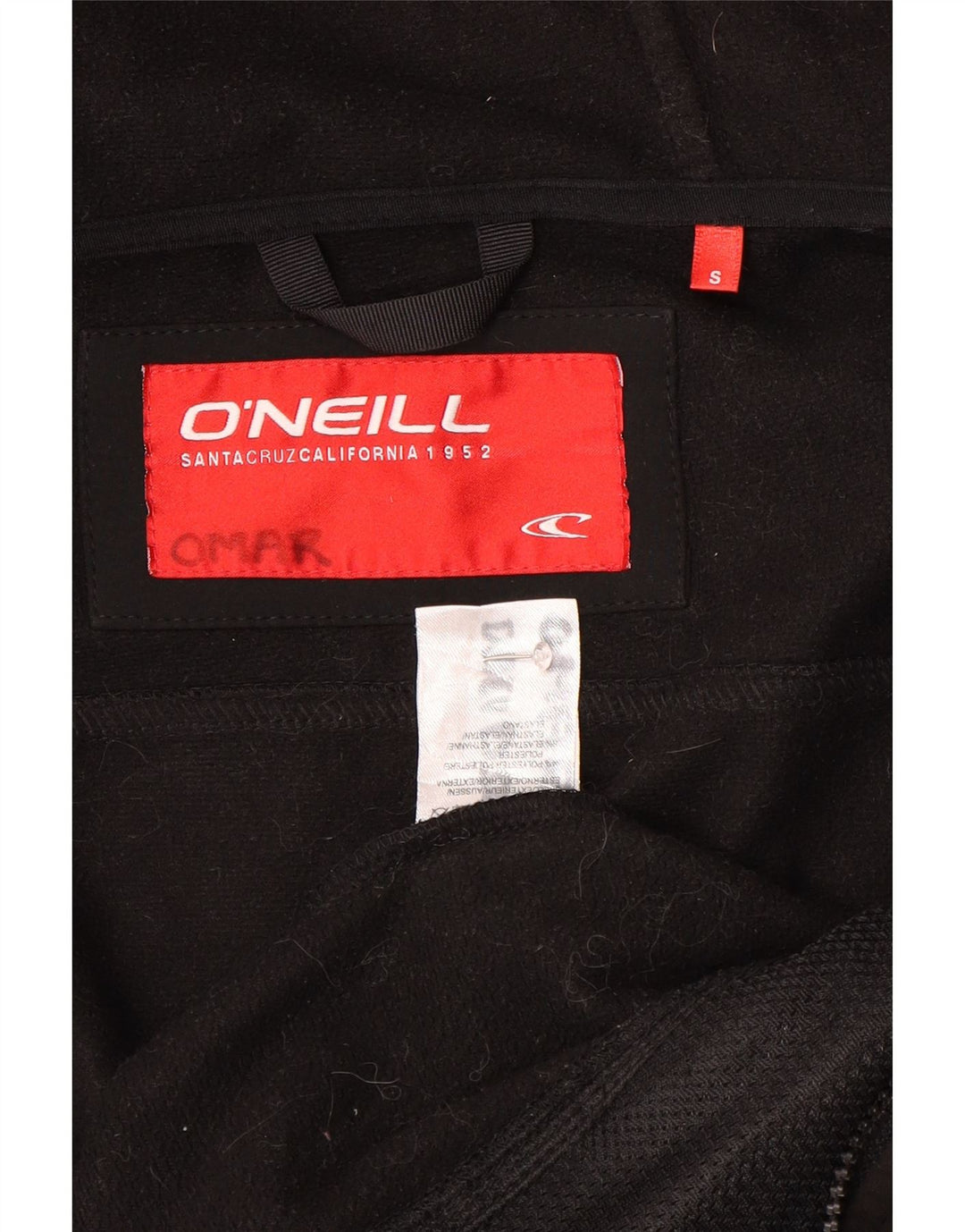 O'Neill Mens Hooded Windbreaker Jacket UK 36 Small Black Polyester