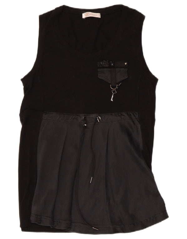 Womens Sleeveless Blouse Top IT 44 Medium Black Viscose