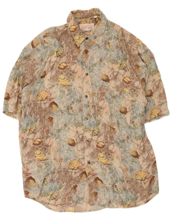 Vintage Mens Graphic Short Sleeve Shirt Medium Multicoloured Butterfly
