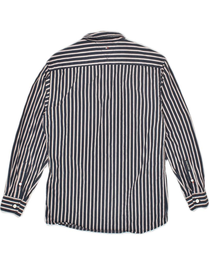 TOMMY HILFIGER Boys Shirt 11-12 Years Navy Blue Striped Cotton | Vintage Tommy Hilfiger | Thrift | Second-Hand Tommy Hilfiger | Used Clothing | Messina Hembry 