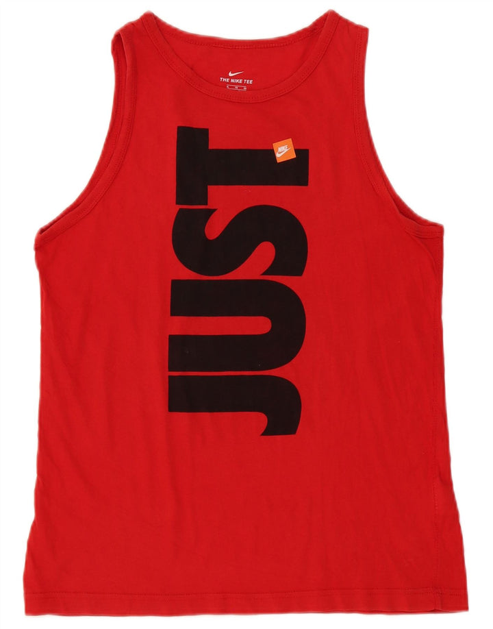 NIKE Boys Graphic Vest Top 13-14 Years XL Red Cotton