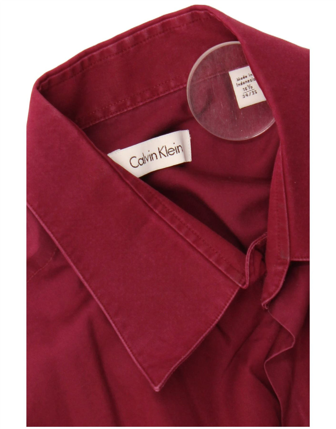 Calvin Klein Mens Shirt Size 16 1/2  Large Burgundy