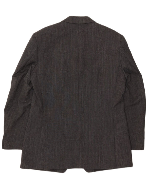 Marks & Spencer Mens Long 2 Button Blazer Jacket UK 42 Large Grey Polyester