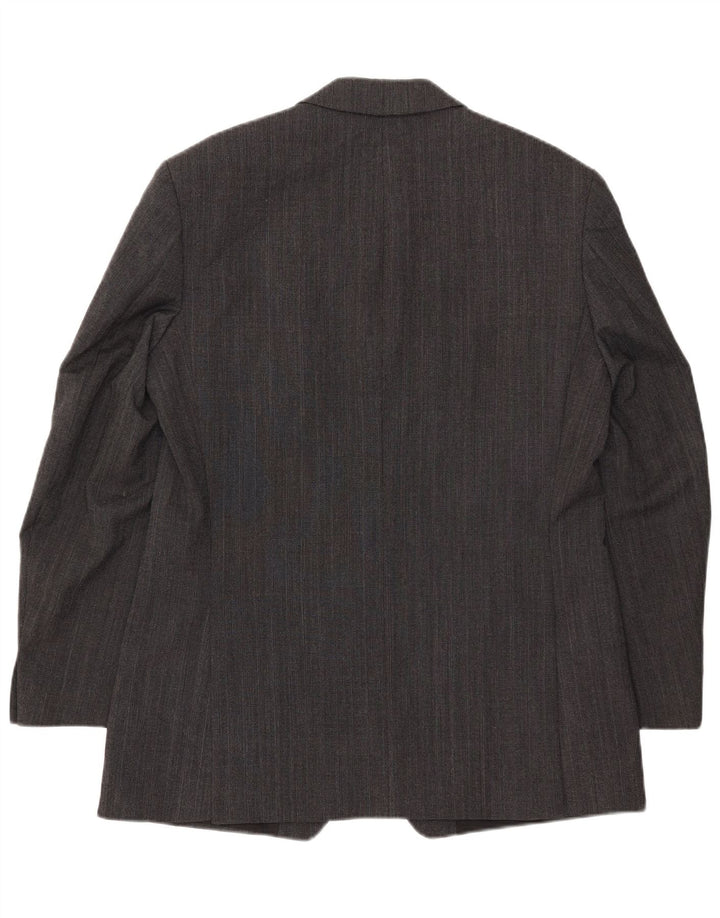 Marks & Spencer Mens Long 2 Button Blazer Jacket UK 42 Large Grey Polyester