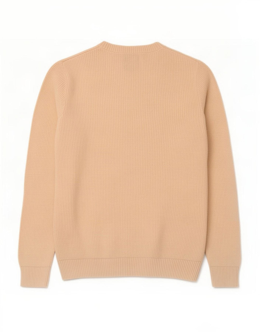 Zara Mens Crew Neck Jumper Sweater Medium Beige Cotton