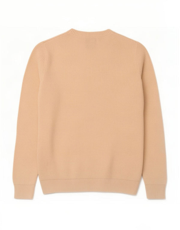 Zara Mens Crew Neck Jumper Sweater Medium Beige Cotton