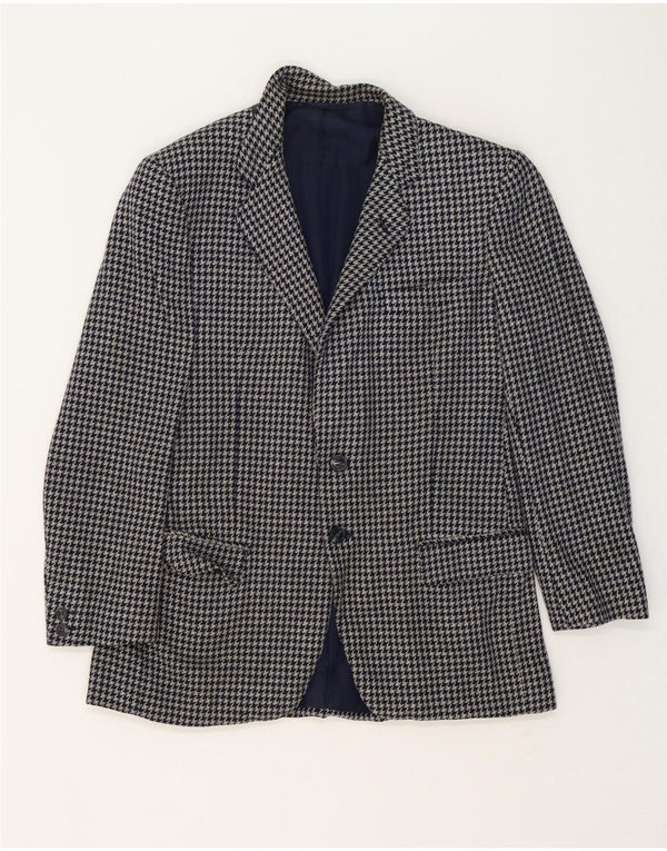 W.Bill London Mens 2 Button Blazer Jacket IT 48 Medium Grey Houndstooth