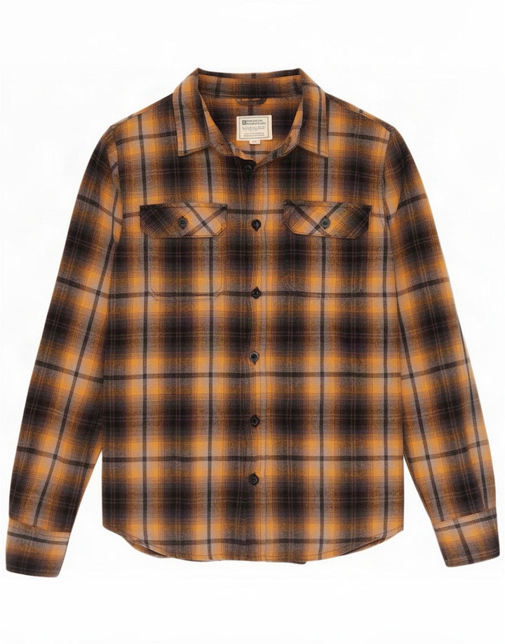 Mountain Warehouse Mens Flannel Shirt Small Yellow Check Cotton