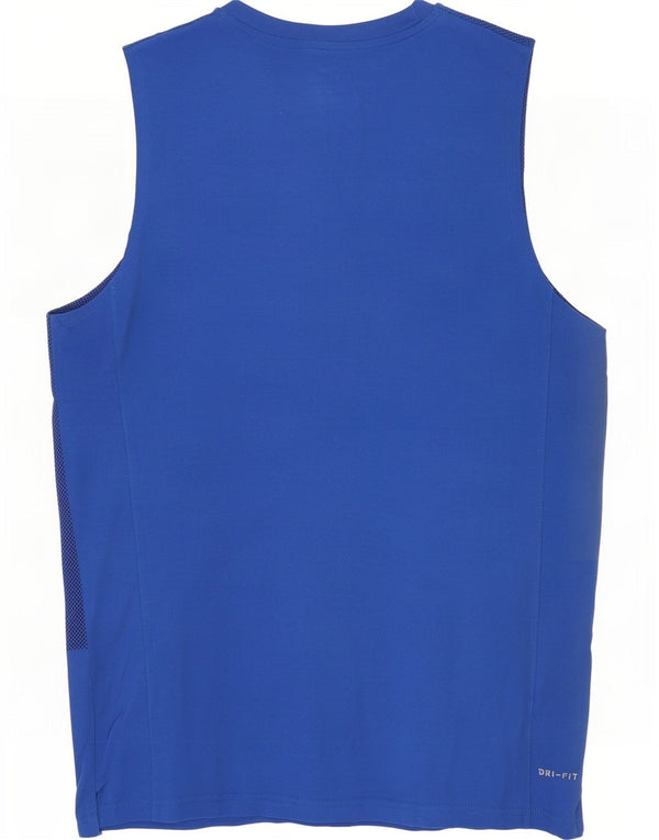Nike Mens Dri Fit Vest Top 2XL Blue Spotted Cotton