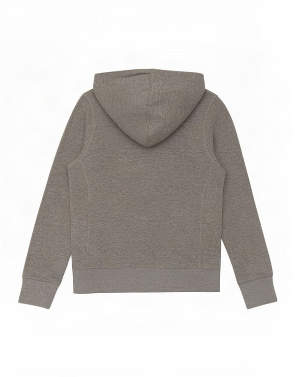 Nike Girls Graphic Hoodie Jumper 10-11 Years Medium Grey Cotton