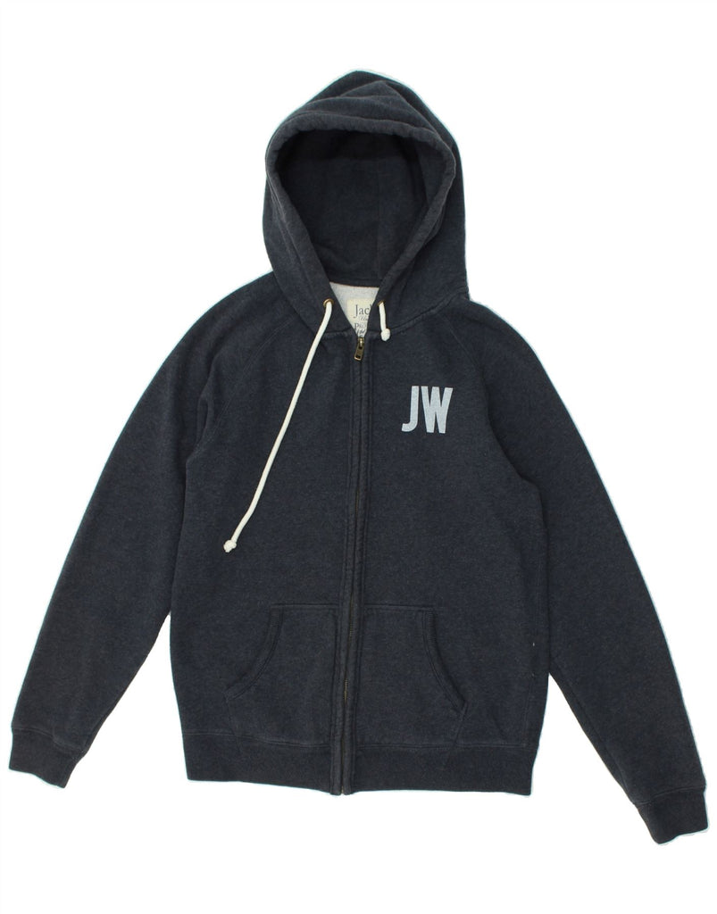 JACK WILLS Mens Graphic Zip Hoodie Sweater Medium Black Cotton | Vintage Jack Wills | Thrift | Second-Hand Jack Wills | Used Clothing | Messina Hembry 