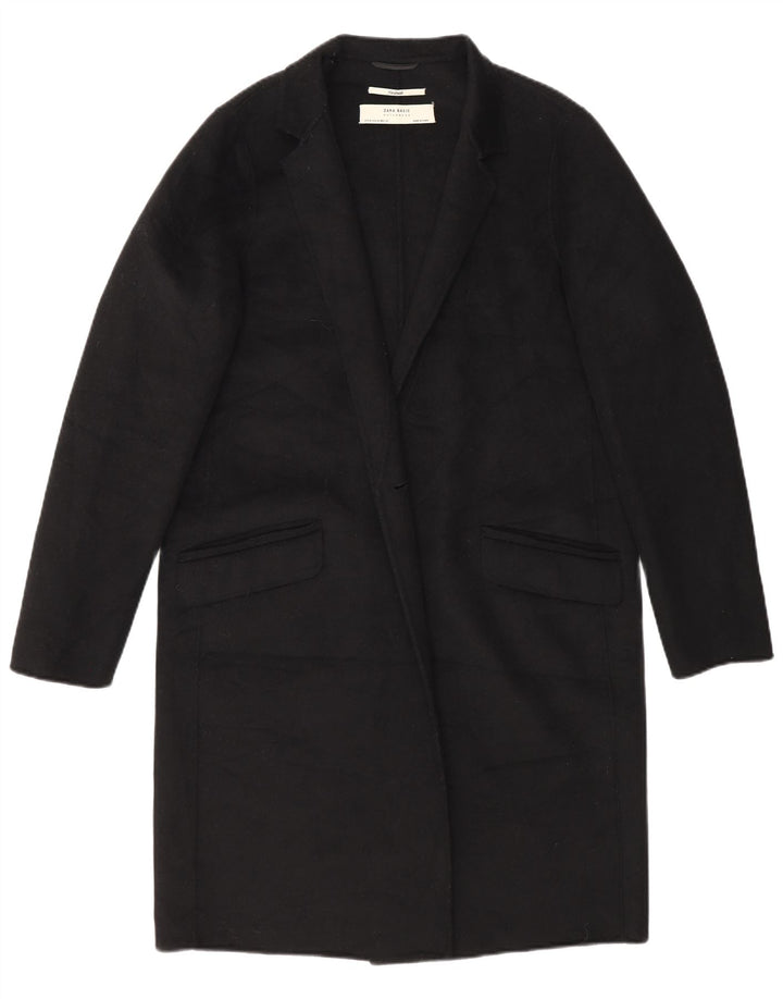 Zara Womens Hand Made Overcoat UK 14 Medium Black