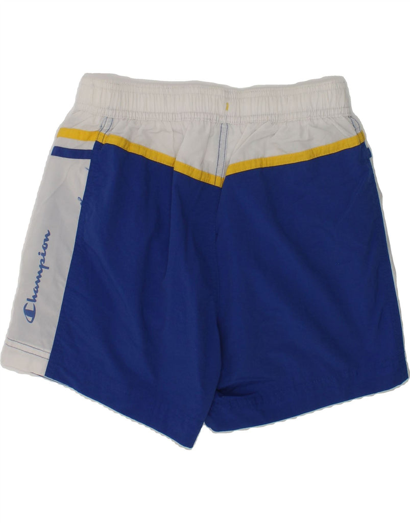 CHAMPION Boys Swimming Shorts 9-10 Years Medium  Blue Colourblock | Vintage Champion | Thrift | Second-Hand Champion | Used Clothing | Messina Hembry 