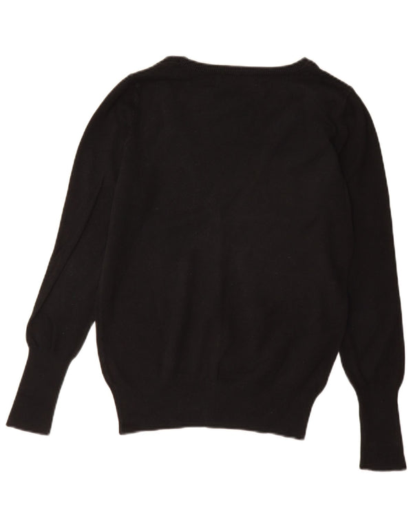 Zara Womens Cardigan Sweater UK 12 Medium Black Cotton
