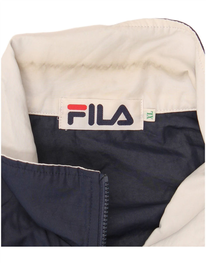 Fila Mens Tracksuit Top Jacket XL Navy Blue Colourblock