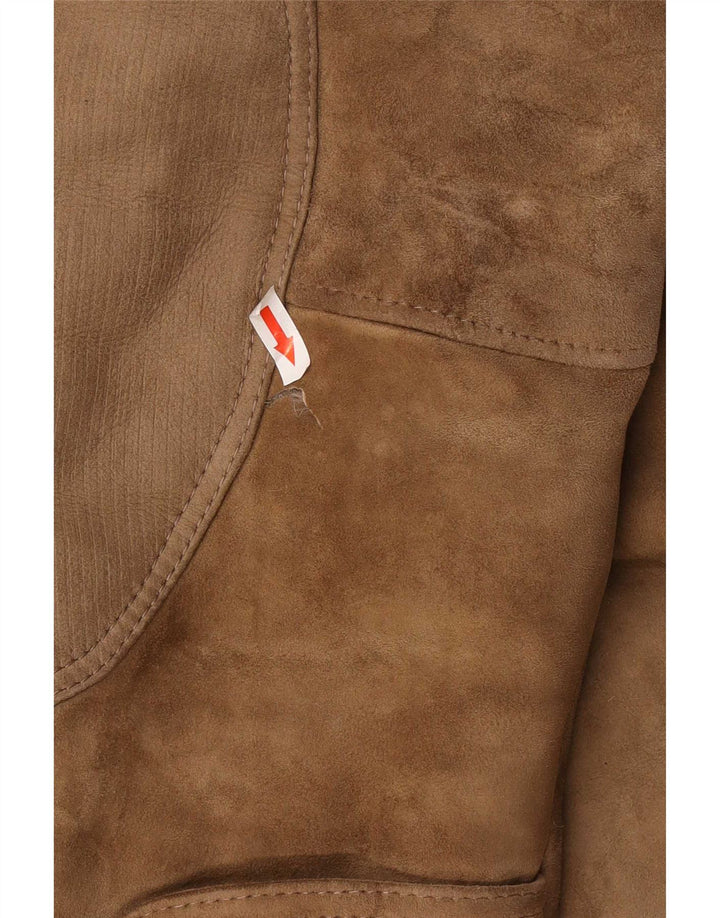 Vintage Mens Shearling Jacket IT 52 XL Beige