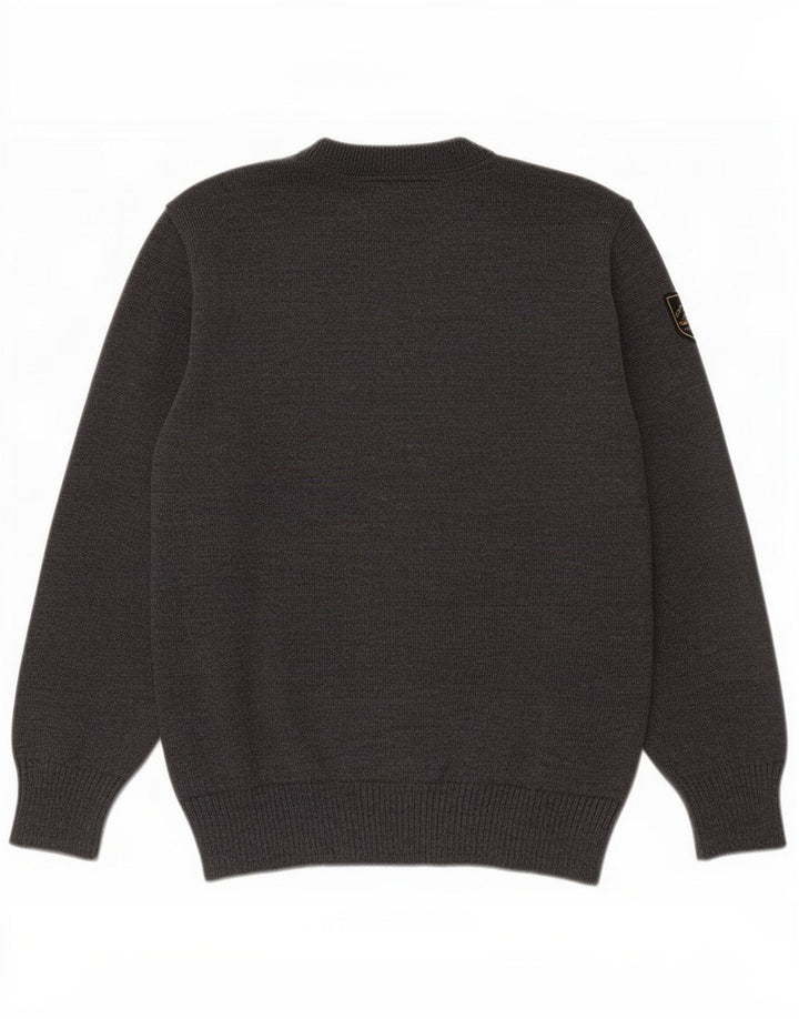 Amerigo Vespucci Mens Button Neck Jumper Sweater Medium Grey Wool