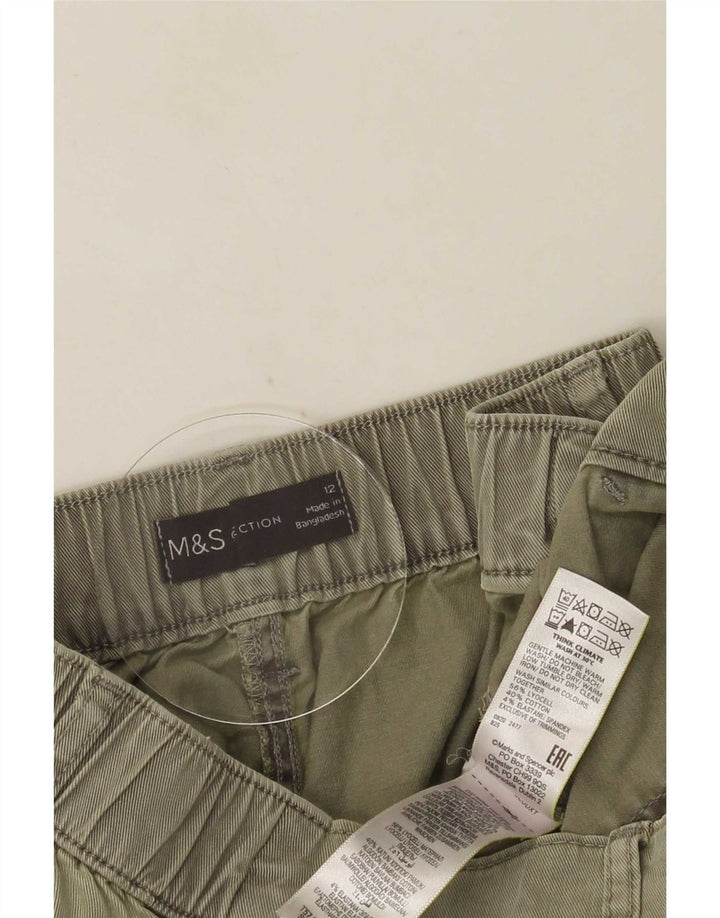 Marks & Spencer Womens Joggers Cargo Trousers UK 12 Medium W30 L26 Khaki