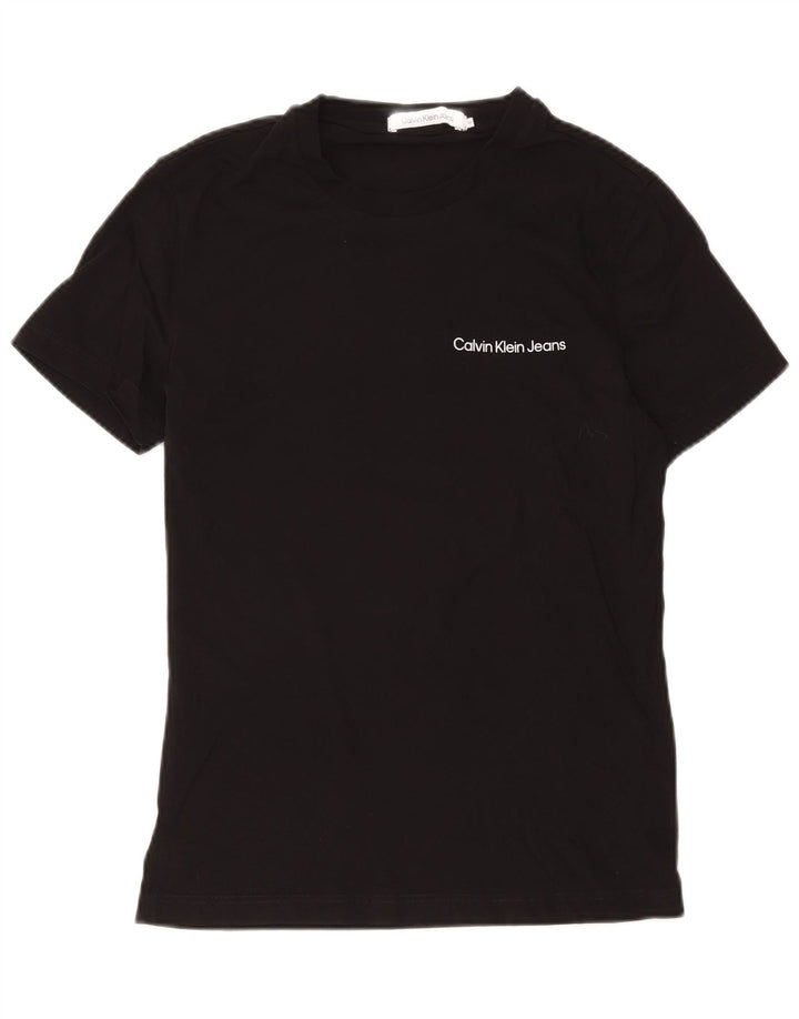 Calvin Klein Jeans Mens Graphic T-Shirt Top Medium Black Cotton