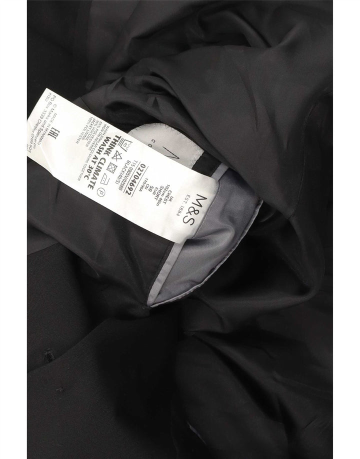 Marks & Spencer Mens Short 2 Button Blazer Jacket UK 40 Medium Black