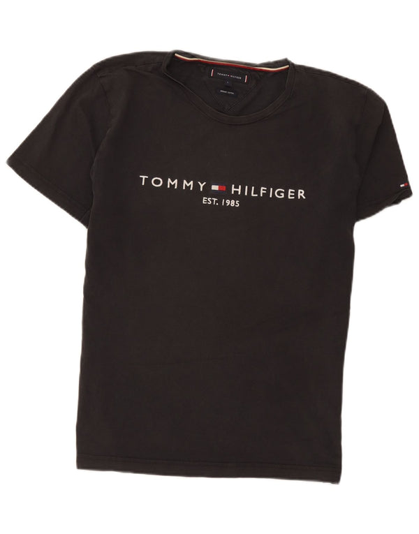 TOMMY HILFIGER Mens Graphic T-Shirt Top Large Grey Cotton