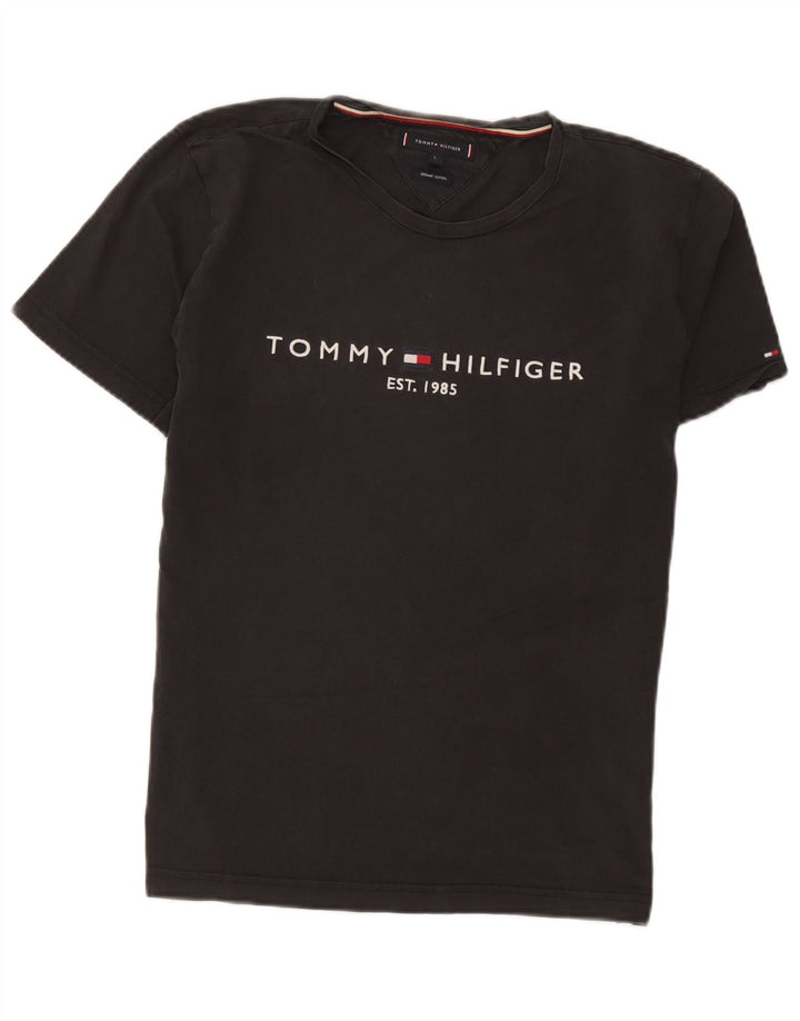 TOMMY HILFIGER Mens Graphic T-Shirt Top Large Grey Cotton